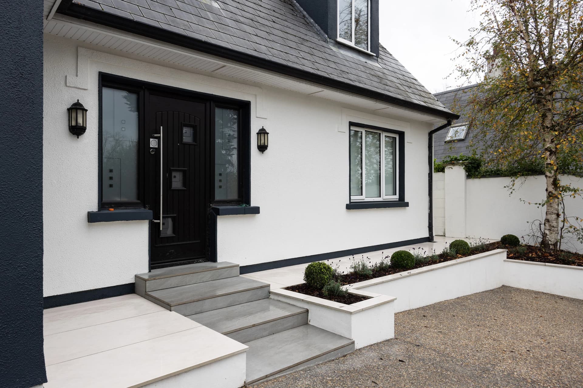 Finished stone driveway with neat edging
