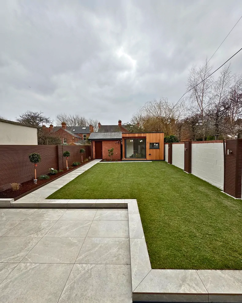 Flower beds in a family garden